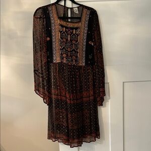 Bohemian Black and Brown Dress